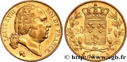 20 francs or Louis XVIII, tête nue 1824 Paris F.519/31