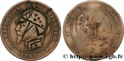 Dix centimes Napoléon III, tête laurée, satirique 1862 Strasbourg F.134/6 var.