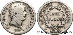 Demi-franc Napoléon Ier tête laurée, République française 1808 Paris F.177/2