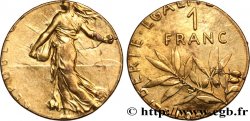 Fauté de 1 franc Semeuse, nickel, sur flan de 5 centimes Marianne n.d. Paris F.226/- var.