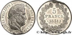 Essai-concours de 5 francs Domard en étain, type adopté 1831 Paris G.660 