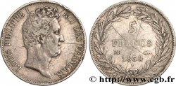 5 francs type Tiolier avec le I, tranche en creux 1830 Strasbourg F.315/3