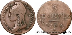 5 centimes Dupré, petit module 1796 Paris F.113/1