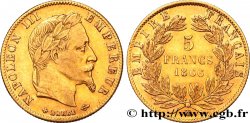 5 francs or Napoléon III, tête laurée 1866 Strasbourg F.502/10