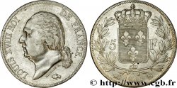 5 francs Louis XVIII, tête nue 1818 Rouen F.309/29