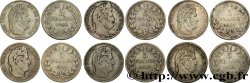 Lot de six pièces de 5 francs IIe type Domard n.d. s.l. F.324/82