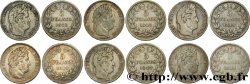 Lot de six pièces de 5 francs IIe type Domard n.d. s.l. F.324/83