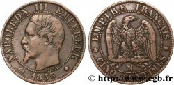 Cinq centimes Napoléon III, tête nue 1855 Marseille F.116/27