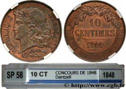 Concours de 10 centimes, essai en cuivre par Dantzell 1848 Paris VG.3135 