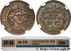 Concours de 20 francs, essai de Leclerc, deuxième concours 1848  VG.3052 
