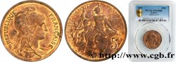 Pré-série de la 5 centimes Daniel-Dupuis, sans le mot ESSAI, flan brillant 1897 GEM.14 9