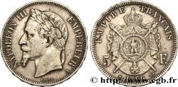 5 francs Napoléon III, tête laurée 1866 Paris F.331/9