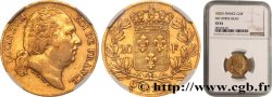 20 francs Louis XVIII, tête nue, sans tête de cheval 1820 Paris F.519/20 XF45 NGC