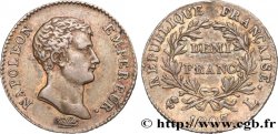 Demi-franc Napoléon Empereur, Calendrier grégorien 1807 Bayonne F.175/8 XF48