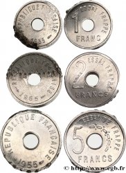 Lot des trois Essais de frappe de 5, 2 et 1 Francs 1955  GEM.148 3