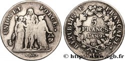 5 francs Union et Force, Union serré, avec glands intérieurs et gland extérieur 1801 Bayonne F.288/68