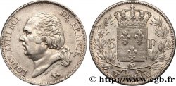 5 francs Louis XVIII, tête nue 1823 Lille F.309/85