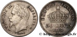 50 centimes Napoléon III, tête laurée 1867 Paris F.188/13
