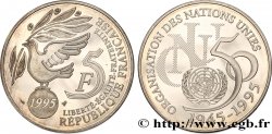 Belle Épreuve 5 francs Cinquantenaire de l’ONU 1995 Paris F5.1203 2