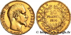 20 francs or Napoléon III, tête nue 1854 Paris F.531/2