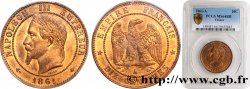 Dix centimes Napoléon III, tête laurée 1861 Paris F.134/4 MS64 PCGS