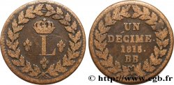 Un décime à l’L couronnée 1815 Strasbourg F.132A/3