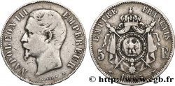 5 francs Napoléon III, tête nue, main-chien 1855 Paris F.330/2 VF20