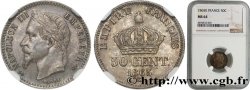 50 centimes Napoléon III, tête laurée 1865 Bordeaux F.188/8