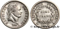 Demi-franc Napoléon Ier tête laurée, République française, Coins Tournés 1808 Paris F.177/2