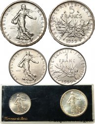 Boîte d essais de 5 francs et de 1 franc Semeuse 1959 Paris F.226/3