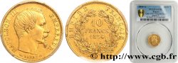 10 francs or Napoléon III, tête nue, petit module, tranche lisse 1854 Paris F.505/1