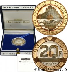 Belle Épreuve Or/Argent 20 francs - Mont Saint-Michel 1992 Pessac F5.1400 2
