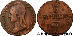 5 centimes Dupré, petit module 1796 Paris F.113/1