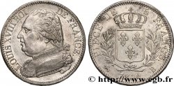 5 francs Louis XVIII, buste habillé 1814 Rouen F.308/2 AU58
