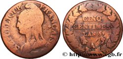 Cinq centimes Dupré, grand module, CIN/NIQ 1797 Paris F.115/5 var. B6