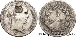 5 francs Napoléon Empereur, Empire français, contremarqué d’une tête de tigre 1811 Perpignan F.307/37 var. TB