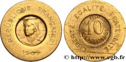 Essai de 10 centimes Rude en bronze-aluminium 1909 Paris GEM.35 11