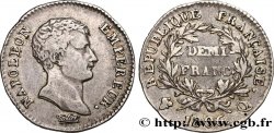 Demi-franc Napoléon Empereur, Calendrier grégorien 1806 Perpignan F.175/5 VF35