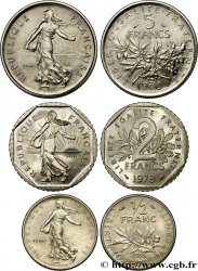 Lot de trois Essais du 1/2 franc, 2 Francs et 5 Francs Semeuse n.d. Paris F.198/2