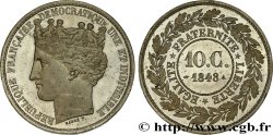 Concours de 10 centimes, essai en étain par Barre, second avers 1848 Paris VG.3132 var.