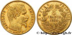 5 francs or Napoléon III, tête nue, petit module, tranche cannelée 1854 Paris F.500A/1 TTB50