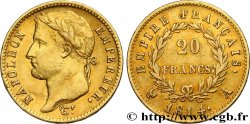 20 francs or Napoléon tête laurée, Empire français 1814 Paris F.516/39