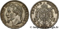 5 francs Napoléon III, tête laurée 1870 Strasbourg F.331/17