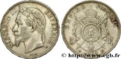 5 francs Napoléon III, tête laurée 1868 Strasbourg F.331/13