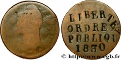 Un décime Dupré, grand module, regravé en monnaie de propagande 1830  F.129/- AB