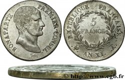 5 francs Bonaparte Premier Consul, tranche fautée 1803 Paris F.301/1