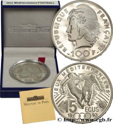 Belle Épreuve 15 écus / 100 francs - Football 1993 Paris F5.2003 1