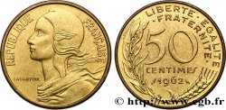 50 centimes Marianne, col à 4 plis 1962 Paris F.197/3