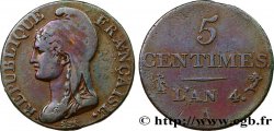 5 centimes Dupré, petit module 1796 Paris F.113/1
