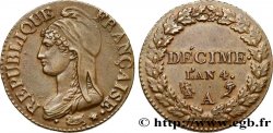 Décime Dupré, petit module 1796 Paris F.126/1 SUP58